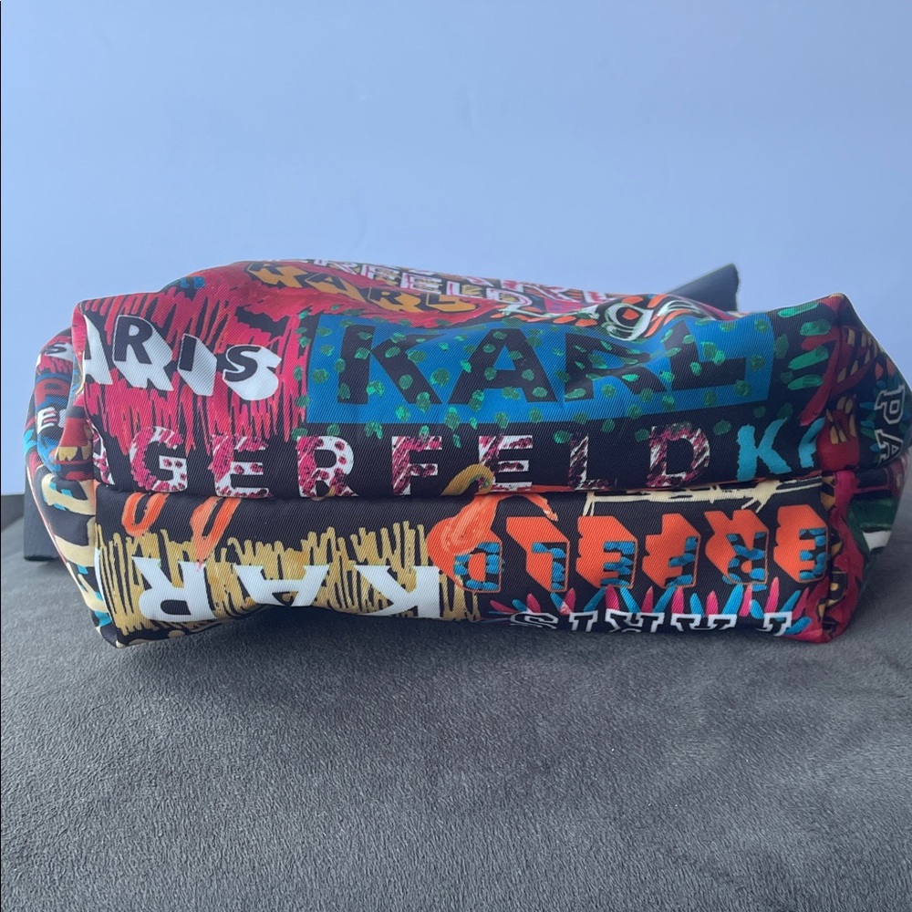 Karl Lagerfeld Colorful Graffiti Logo Print Mini Tote EUC - Picture 2 of 8